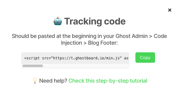 How to find your blog's tracking code in your dashboard ⚡️